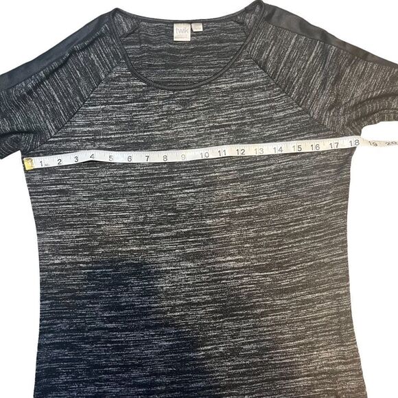 𝅺TWIK by Simons sweater dress long sleeve scoop neck black gray marled size M - Picture 9 of 15